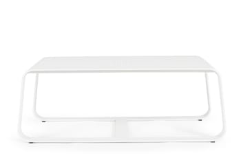 MERRIGAN - Tavolino basso da aperitivo da esterno in alluminio bianco