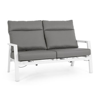 Poltrona divano 2 posti reclinabile per esterno in alluminio grigia