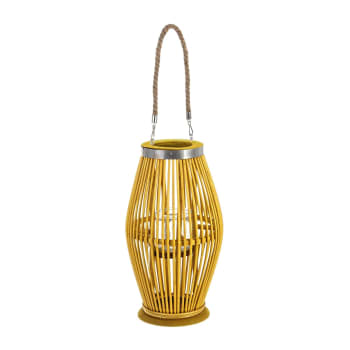 JADIDA - Lanterna esterno in fibre naturali gialla h38 cm