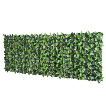 Haie artificielle feuilles de laurier - 3L x 1H m - feuillage réaliste