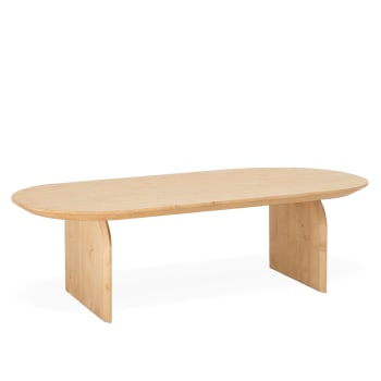 Bloom - Table basse ovale en bois de sapin marron 100x35cm