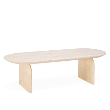 Bloom - Table basse ovale en bois de sapin naturel 120cm