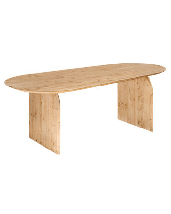 Bloom - Table à manger ovale en bois de sapin marron clair 160 cm