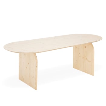 Bloom - Table à manger ovale en bois de sapin naturel 180cm