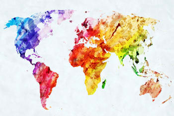 Quadro multicolore della mappa del mondo cm