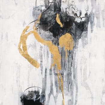 Cuadro abstracto lluvia dorada impresión sobre lienzo 50x50cm