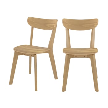 Chaise scandinave gris clair pieds bois d'hêtre (lot de 2) Yolo
