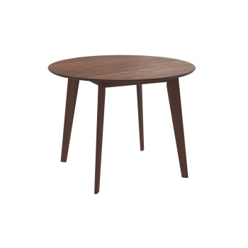 Réno - Table ronde 4 personnes en bois foncé D100 cm