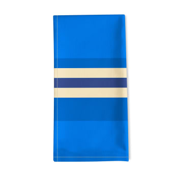 AINHOA - Serviette de table satin de coton Bleu 50x50 cm