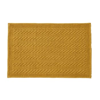 Zigzag - Tapis de bain 60x120 jaune en coton