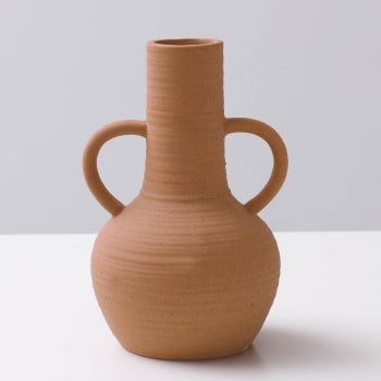 Ganic vase decoratif - Vase orange terracotta en céramique