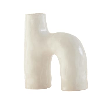 HABI - Vase en céramique H blanc