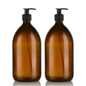 BURETTE - DUO Distributeurs de savon noirs 1L verre ambré