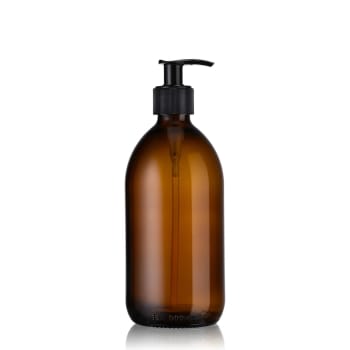 BURETTE - Distributeur de savon en verre 500 mL rechargeable pompe noire