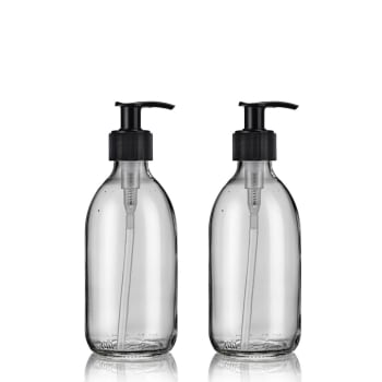 BURETTE - Duo distributeurs de savon noirs 500ml transparent