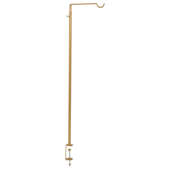 Crochet de table support lanterne en métal doré
