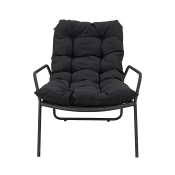 Boel - Chaise longue en tissu et métal noir