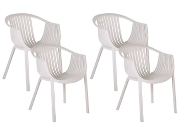 Napoli - Lot de 4 chaises de jardin beige