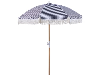 Mondello - Parasol de jardin ⌀ 150 cm noir et blanc