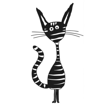 Décoration murale chat joyeux en métal noir 53x100 cm ANIMAL