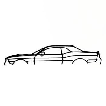 VOITURE - Wanddekoration Dodge Challenger Auto aus Metall, 60x13 cm, schwarz