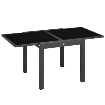 Mesa de jardín 160 x 80 x 75 cm color negro