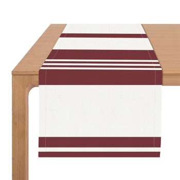PAMPELUNE - Chemin de table coton rouge 50x155