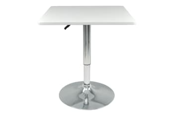ROMEO - Tavolo da bar regolabile in altezza quadrato 60×60 in mdf bianco