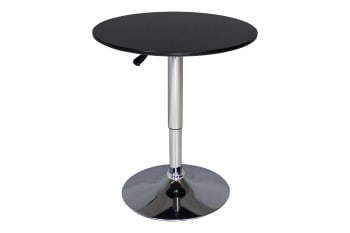 ROMEO - Tavolo da bar regolabile in altezza rotondo 60 cm in mdf nero