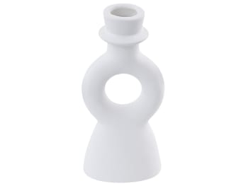 Sparta - Candelero de cerámica blanco crema 17 cm