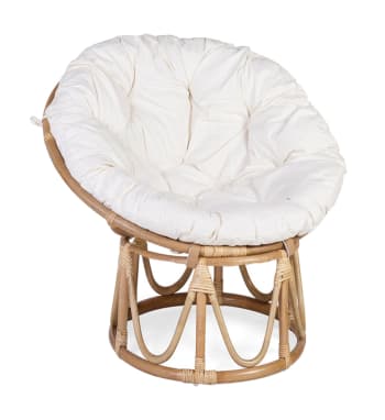 Rattan - Sillón papasan con cojín