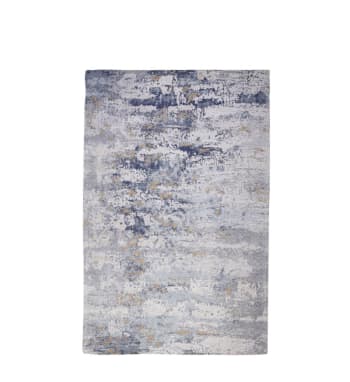 Alfombra tela en color azul 140x200 cm