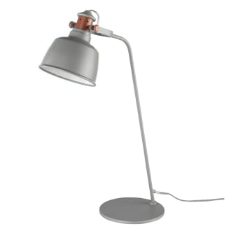 Lampe de table en acier gris et bronze