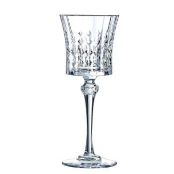 Lady diamond - 6 verres à pied 19cl - Verre ultra transparent au design vintage