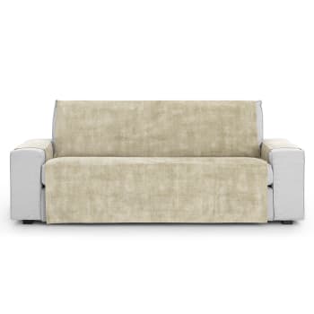 TURIN - Funda cubre sofá aterciopelado antimanchas marfil 170-210 cm