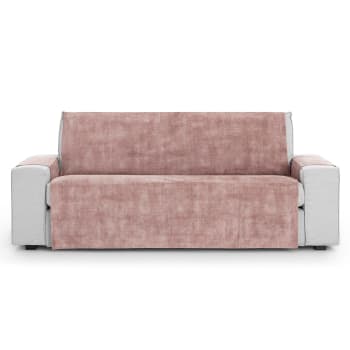 TURIN - Funda cubre sofá aterciopelado antimanchas rosa 170-210 cm