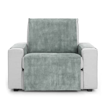 TURIN - Funda cubre sillón aterciopelado antimanchas gris 60-110 cm