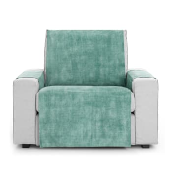 TURIN - Funda cubre sillón aterciopelado antimanchas verde 60-110 cm