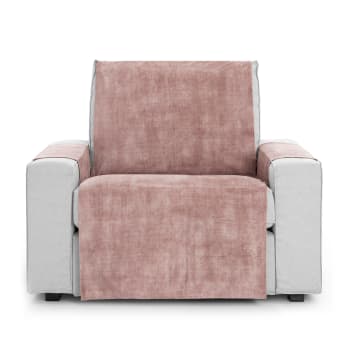 TURIN - Funda cubre sillón aterciopelado antimanchas rosa 60-110 cm