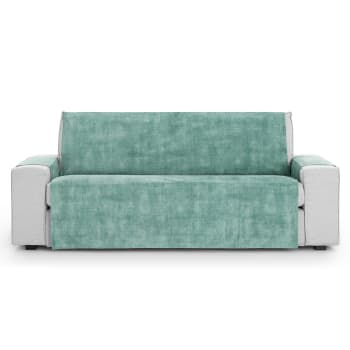 TURIN - Funda cubre sofá aterciopelado antimanchas verde 120-170 cm