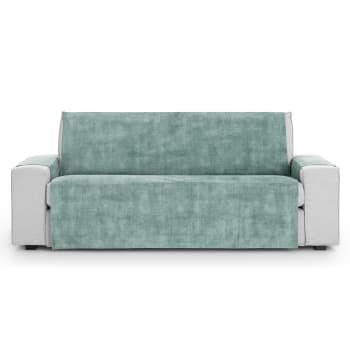 TURIN - Funda cubre sofá aterciopelado antimanchas verde 210-250 cm