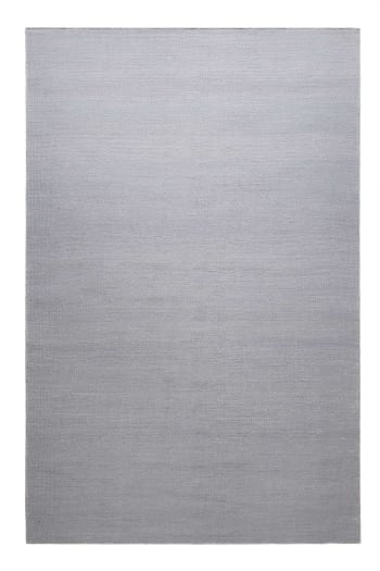 Nizza - Tapis plat tissé main en coton gris 160x230
