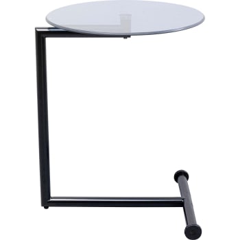 Easy living - Table d'appoint en verre et acier noir