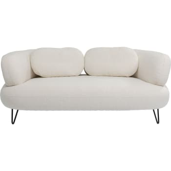 Peppo - 2-Sitzer-Sofa mit weißem Bouclé-Polsterbezug