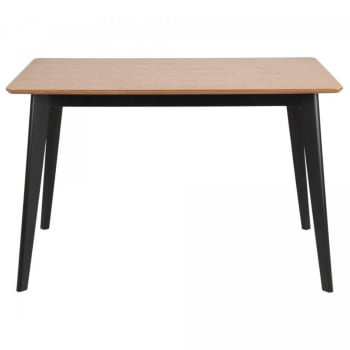 Roxy - Table à manger 120cm en bois naturel et noir