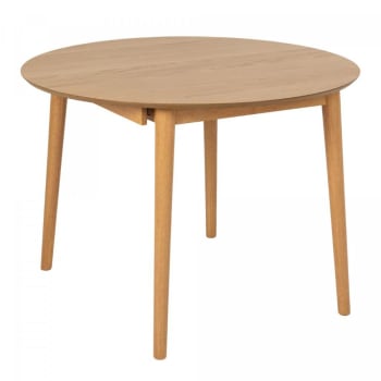 Mada - Table à manger ronde extensible 115cm en bois