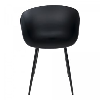 REDA - Chaise moderne intérieure extérieure en plastique noir
