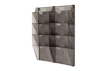 Grillage - Portadocumenti a parete in metallo grigio
