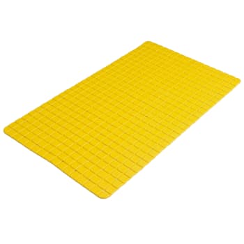Tapis fond de baignoire antidérapant PVC jaune mosaic