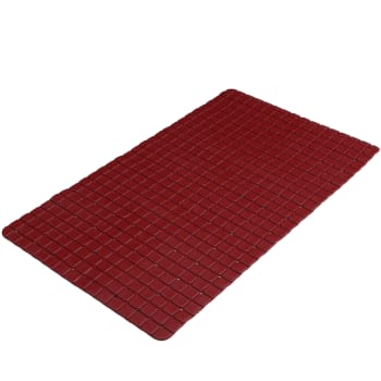 Tapis fond de baignoire antidérapant PVC rouge bordeaux mosaic